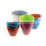 Factory Price Food Grade Green Technology Bamboo Fiber Garden Round Plant Pot thumbnail-2