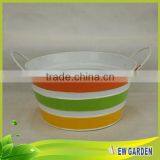 Anti-corrosion Home & Garden Decor Stripe Metal Flat Flower Pot thumbnail-4