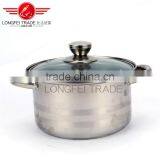 Hot Selling Stainless Steel Soup Pot Kitchen Cookware With Glass Lid thumbnail-2