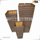 PE/Plastic Rattan Square With Liner Deco Flower Vase thumbnail-2