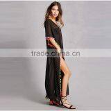 2017 Latest V Neckling Lace Up Short Dolman Sleeves Summer Dress Kaftan HSm9123 thumbnail-4