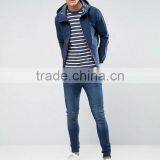 Best Price High Quality New Design Durable Elasticated Trims Cotton Polyester Navy With Hood Running Casual Men Wind Jacket thumbnail-4