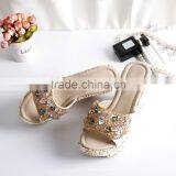 2017 Summer Style, New Style Sandals, Beaded Shoes, Lace, Lace, Chains, Beach, Rhinestone Slippers, Women thumbnail-4
