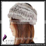 CX-E-10C Wholesale Good Quality Knit Rabbit Fur Elastic Head Band thumbnail-3