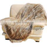CX-D-72A Custom Wholesale Soft Knitted Genuine Rabbit Fur Throw Blanket thumbnail-4