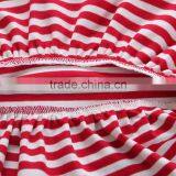 Elf Style Baby Dress Short Sleeve Summer Princess Dresses Striped Cotton One Piece Ruffle Bottom thumbnail-5