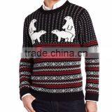 Men Black Sweater Polar Bear Pattern Christmas Sweater Wholesaler thumbnail-1
