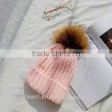 15 Colors Big Real Fur Poms Fashion Classic Tight Knitted Fur Ball Pom Poms Knitted Hat Women Cap Winter Beanie Fox Fur Balls thumbnail-6