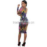 Walson F20328A African Fashion Women Bodycon Dress Ethnic Style Printing Long Sleeve African Dress for Women thumbnail-4