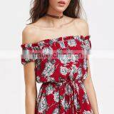 Scarlet 2017 Irregular Hem and Off-shoulder Chiffon Ladies Long Dress thumbnail-6