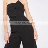 Dongguan Sexy Chic All Black Strapless Tie Bandeau Jumpsuit thumbnail-2