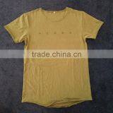 Khaki Customized Design Raw Hem Gym T Shirts for Men thumbnail-1