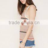 2016 Guangzhou Shandao Oem Service Summer New Arrival Knit Stripe Sleeveless Young Ladies New Design Fashion Top thumbnail-2