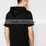 Short-Sleeve Hoodie In Black With Side Zips thumbnail-3