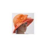 7cm Orange Womens Church Hats / Feather Straw Braid Sewing Brim Hats For Decoration thumbnail-1