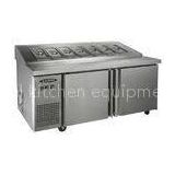 225L Two Door Stainless Steel Table Top Refrigerator With GN Pan , -16~-20