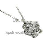 Silver Tone/Cheap Clear Rhinestone/Lobster Claw Closure/Lead&Neckle Compliant/Paw Shaped Necklace thumbnail-1