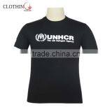 Silk Screen Printing Short Sleeve Black Scoop Neck T Shirt For Men thumbnail-1