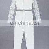 Fashion Women Clothing Sexy Two Piece Jumpsuit Ladies Lace Crop Top With Pants thumbnail-6