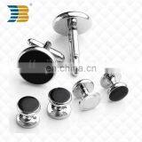 Custom Stainless Steel Silver Black Luxurious Shirts Metal Cufflinks and Tie Clips