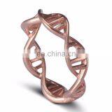 Custom Alloy Rose Gold /Gold /Silver DNA Hollow-out Ring Spiral Personality Molecules Boys Finger Rings thumbnail-2