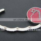 Promotional Wholesale Fashion Table Top Foldable Purse Bag Hanger /diamond Heart Bag Holder /Bag Hook, Flower Purse Hanger