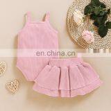 Toddler Girl Summer Outfit Boutique Clothing Ribbed Two Piece Set thumbnail-5