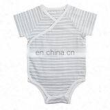 Newborn Baby Clothes Sets Baby Plain White Romper Baby Stripe Romper thumbnail-1
