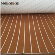 Hot Sell NEKEKE Light Brown and White Lines Mat Form China Synthetic Teak Deck Flooring thumbnail-2