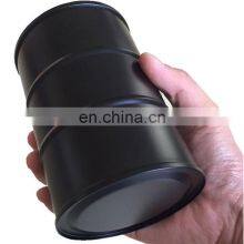 Matte Personalized Whisky Japanese Travel Oil Drum Shape Black Stainless Steel Round Hip Flask thumbnail-2