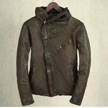 NEW FASHION 2022AW MEN'GENUINE LEATHER WASHED LAMBSKIN LEATHER JACKET thumbnail-1