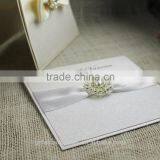 Beige Silver Color Ribbon Luxury Bengali Wedding Invitation Card thumbnail-6