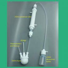 PTFE Reaction Distillation Flask 1000ml Double-necked Buffer Bottle With Valve Four-necked Flask With Condenser and Stirring Paddle thumbnail-2