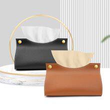 Wholesale Modern Classic Luxury Leather Napkin Holder Tissue Box Custom Home Hotel Square Rectangular Tissue Storage Box Cover thumbnail-3