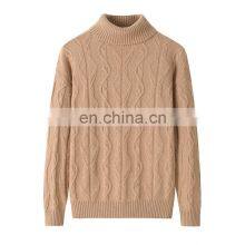 Custom 7GG Winter Thick Turtleneck Pullover 100% Cashmere Women's Sweater Solid Pattern Knitted Casual Style With Front Logo thumbnail-1