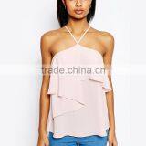 Sexy Lady Blouse Designs Fashion Girls Party Wear Tops With Pink Color thumbnail-3