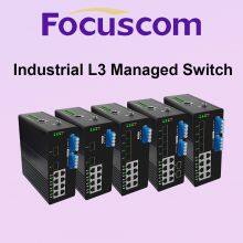 Focuscom S3000 Series Industrial L2/L3 Managed Gigabit Switch 8-Port DIN-Rail Mount Ethernet Switch With ERPS Ring & PoE Bypass Switch Options thumbnail-1