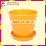 Hotsale Colorful Garden Flower Pot Wholesale MX1202-2 Fine Lines Melamine Flower Pot thumbnail-1