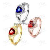 KZCR210 Brass Material Red Zircon Ring Gold Jewelry thumbnail-3