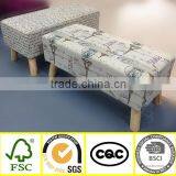 2016 Newest Home Decor Textile Fabric Bedroom KD Wooden Bench