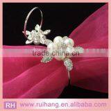Wholesale Pearl Rhinestone Napkin Ring in Silver thumbnail-4