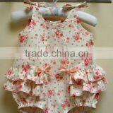 2015 Hot Sale Gingham Seersucker Ruffle Shirt for USA Children Blouses thumbnail-5