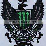 Custom embroidery tackle twill bird patch on jersey front chest