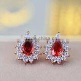 JINSE Red Stone Earrings thumbnail-1