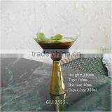 Mouth Blown Gold Color Heavy Stem Glass Cocktail Glasses thumbnail-2