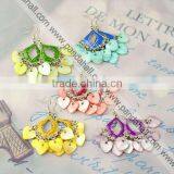 Handmade Tibetan Style Earrings, With Shell Pendants, Glass Beads(EJEW-PJE033-M) thumbnail-1