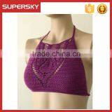 K-47 Handmade Classic Knit Crochet Sexy Genie Bra Ladies Open Back Sexy Bikini Top Women Knti Beach Bustier thumbnail-3