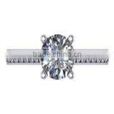 24 Mm Oval Cut White Cubic Zirconia Womens Solitaire Ring Mount044 thumbnail-1