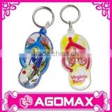 Made in China cheaper transparent shoe shape acrylic keychain