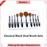 2016 Professional 10pcs Colorful Toothbrush Shape Oval Make up Set Brushes thumbnail-3
